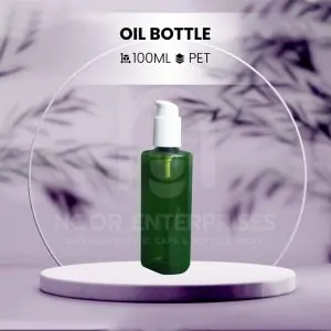 Transparent hair oil bottle with flip-top cap design in Pakistan 2025